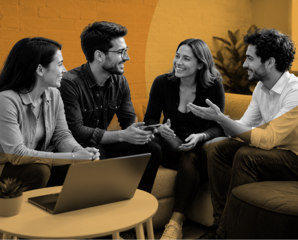 Un gruppo di persone conversa durante un incontro